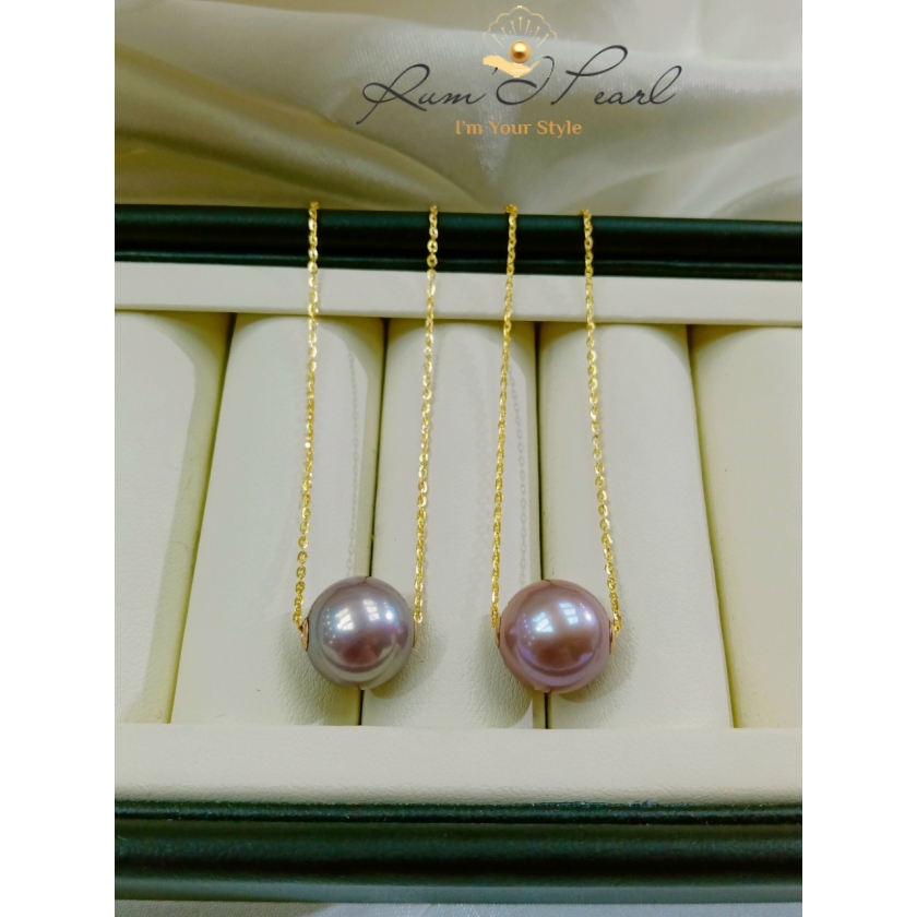 Dây chuyền vàng 18K xuyên Ngọc trai FWT 11 ly