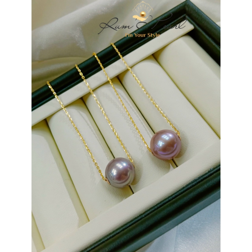 Dây chuyền vàng 18K xuyên Ngọc trai FWT 11 ly