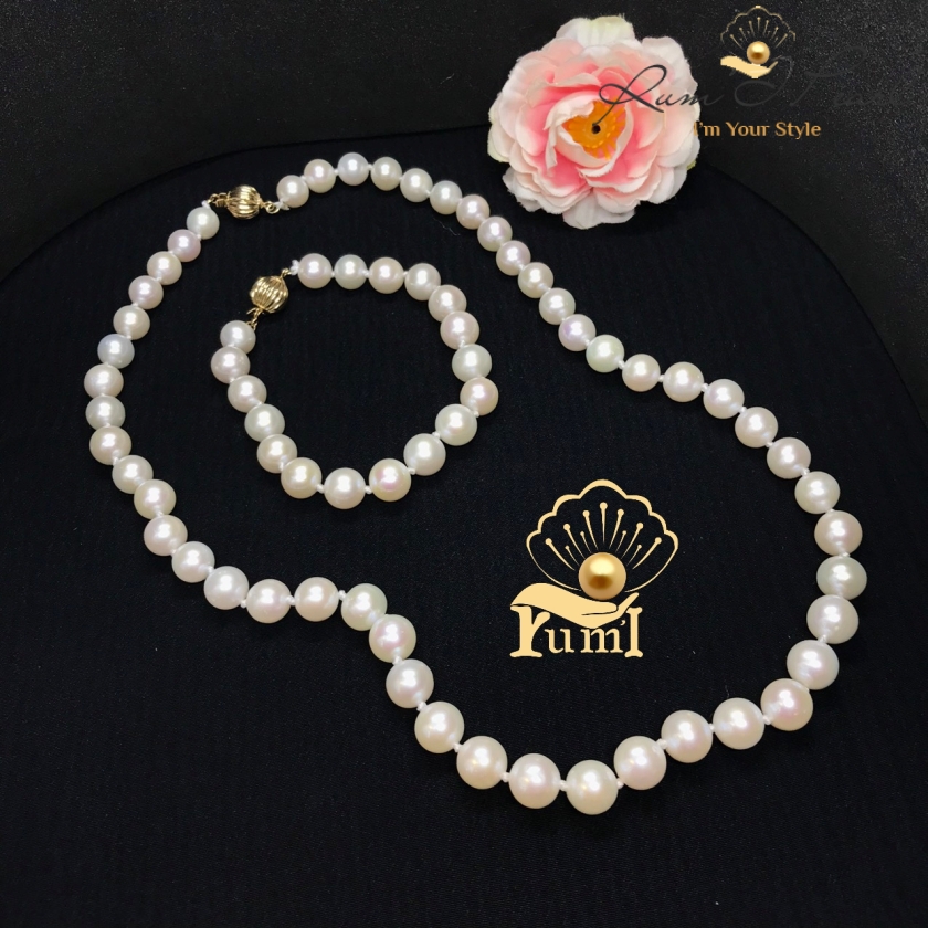Set ngọc trai FWT khóa vàng 18K