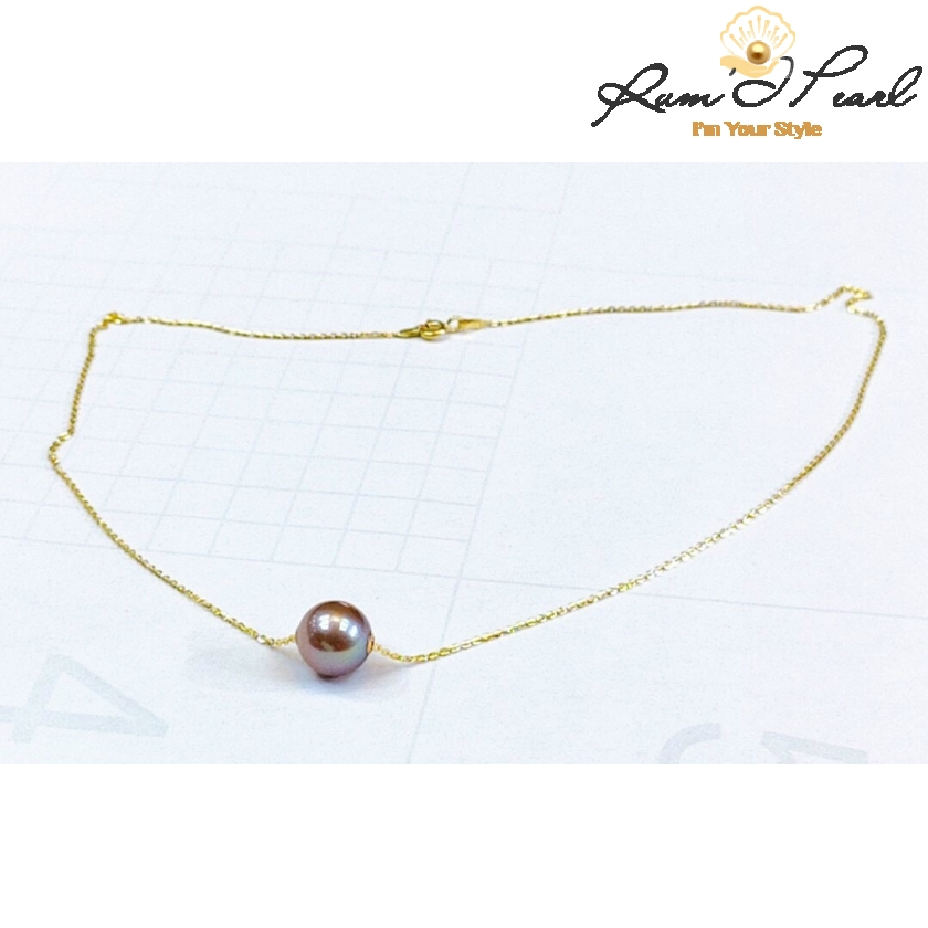 Dây chuyền vàng 18K xuyên Ngọc trai FWT 11 ly