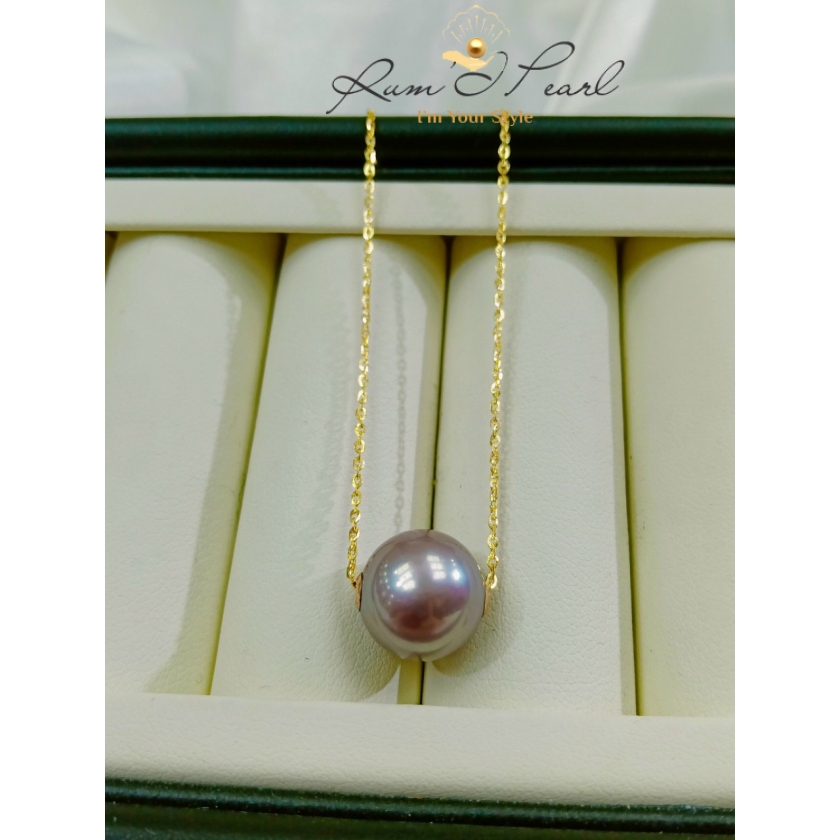 Dây chuyền vàng 18K xuyên Ngọc trai FWT 11 ly
