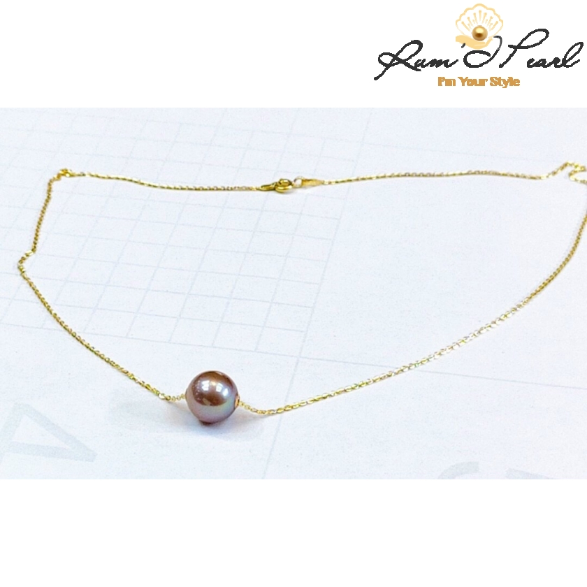 Dây chuyền vàng 18K xuyên Ngọc trai FWT 11 ly