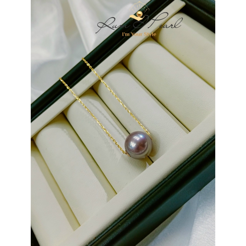Dây chuyền vàng 18K xuyên Ngọc trai FWT 11 ly