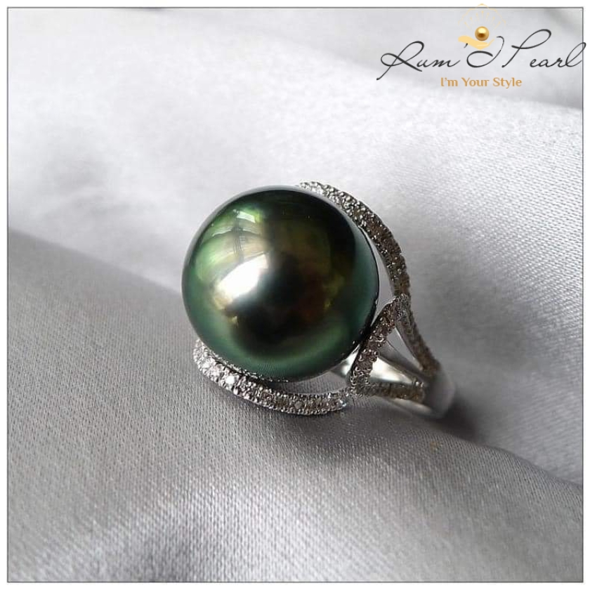 Nhẫn ngọc trai Tahiti vàng 18K