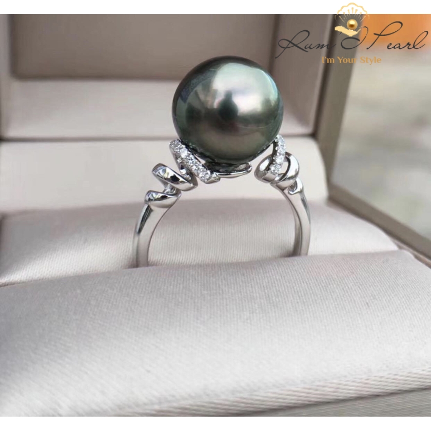 Nhẫn ngọc trai Tahiti vàng 18K mã NNT07