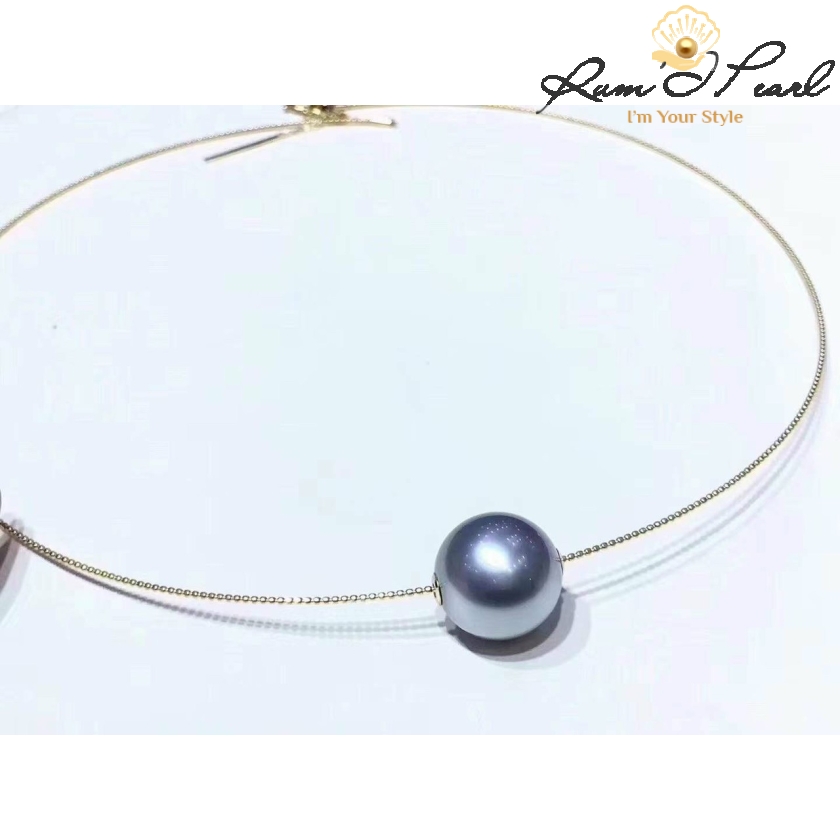 Kiềng cổ vàng 18K phối ngọc biển