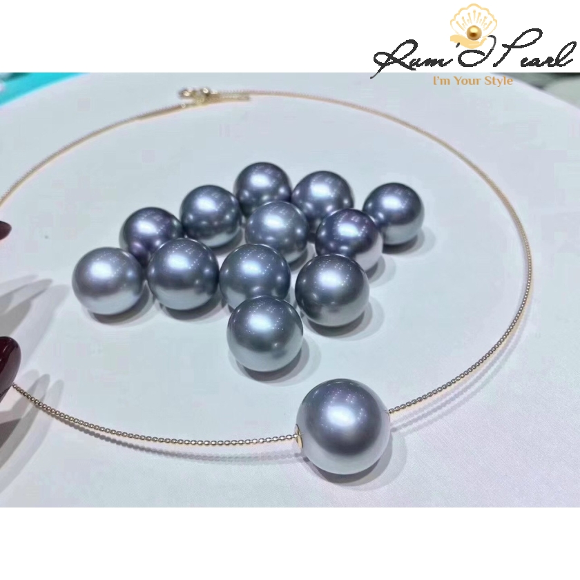 Kiềng cổ vàng 18K phối ngọc biển