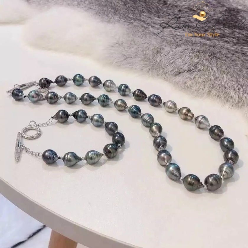 Set ngọc trai Thô Tahiti cá tính
