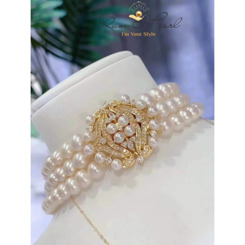 Chuỗi ngọc trai cao cấp 3 vòng
