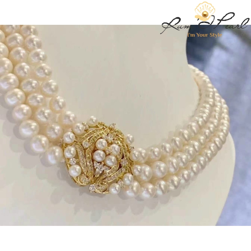 Chuỗi ngọc trai cao cấp 3 vòng