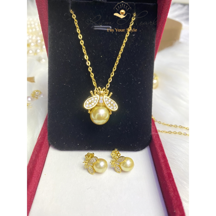 Set ngọc trai thiết kế mẫu con ong Dior