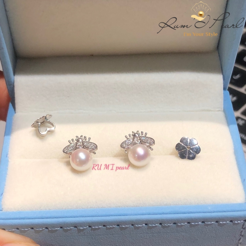 Set ngọc trai thiết kế mẫu con ong Dior