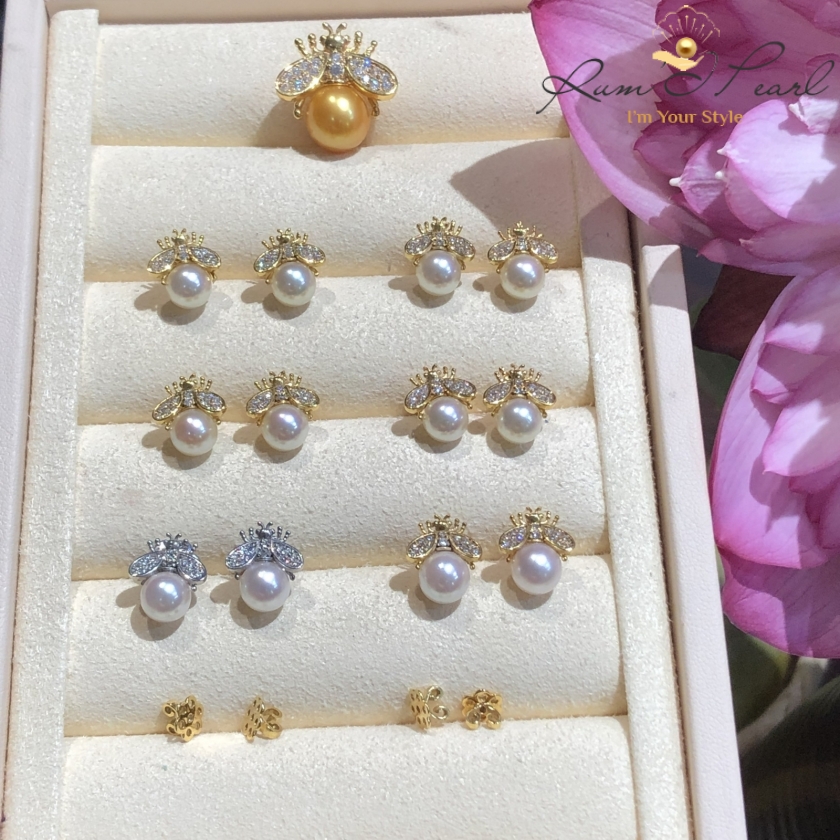 Set ngọc trai thiết kế mẫu con ong Dior