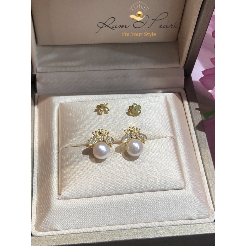Set ngọc trai thiết kế mẫu con ong Dior