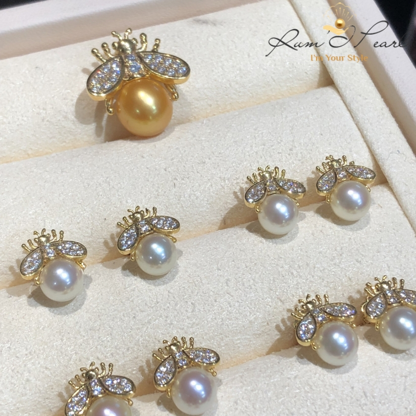 Set ngọc trai thiết kế mẫu con ong Dior